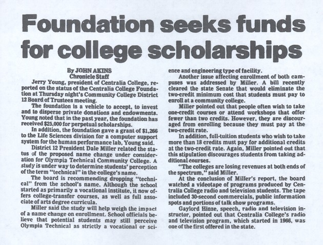 Foundation seeks funds for college scholarships