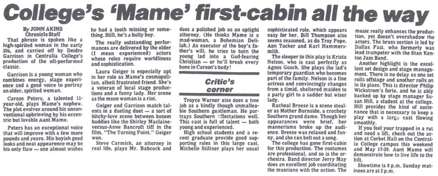 College's 'Mame' first-cabin all the way