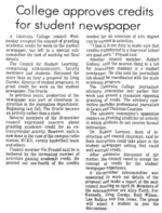 College approves credits for student newspaper