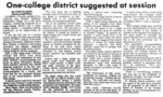 One-college district suggested at session