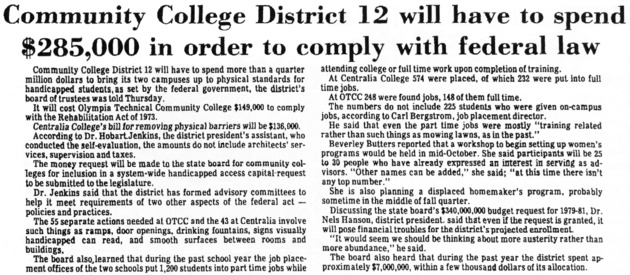 Community College District 12 will have to spend $285,000 in order to comply with federal law.