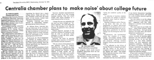 Centralia chamber plans to 'make noise' about college future