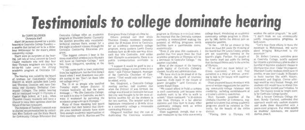 Testimonials to college dominate hearing