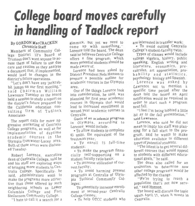 College board moves carefully in handling of Tadlock report