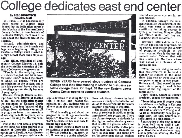 College dedicates east end center