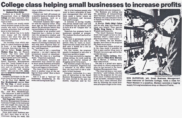 College class helping small businesses to increase profits