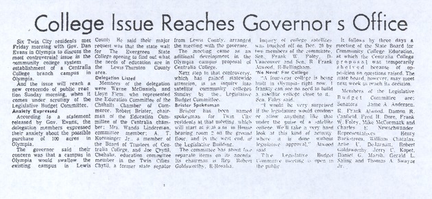 College issue reaches governor's office