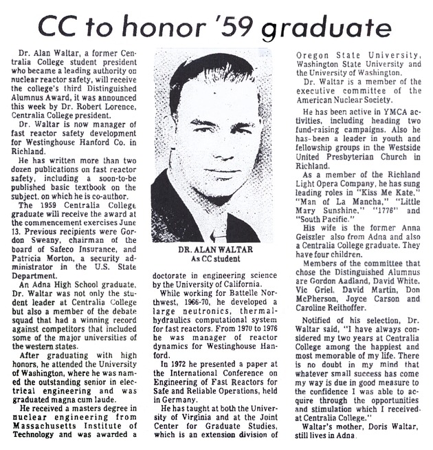 CC to honor '59 graduate
