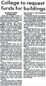 College to request funds for buildings