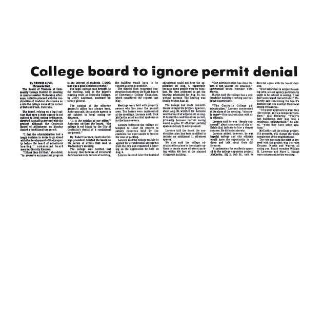 College board to ignore permit denial