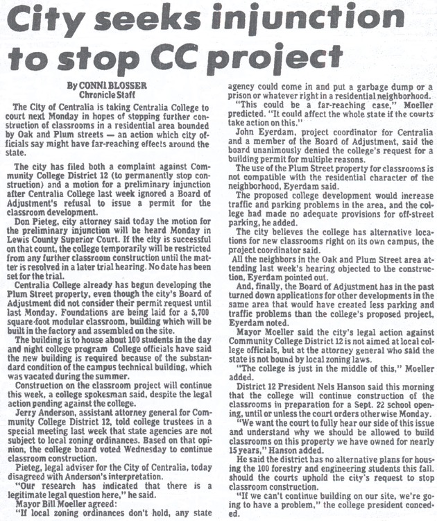 City seeks injunction to stop CC project