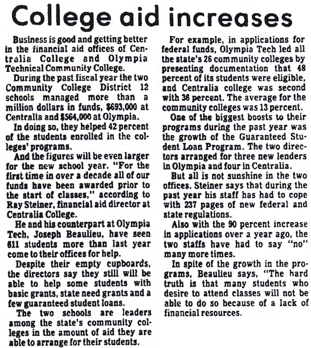 College aid increases