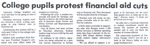 College pupils protest financial aid cuts