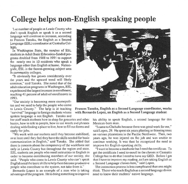 College helps non-English speaking people