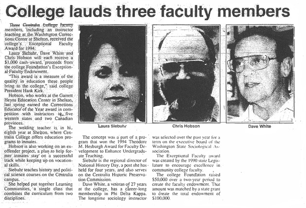 College lauds three faculty members