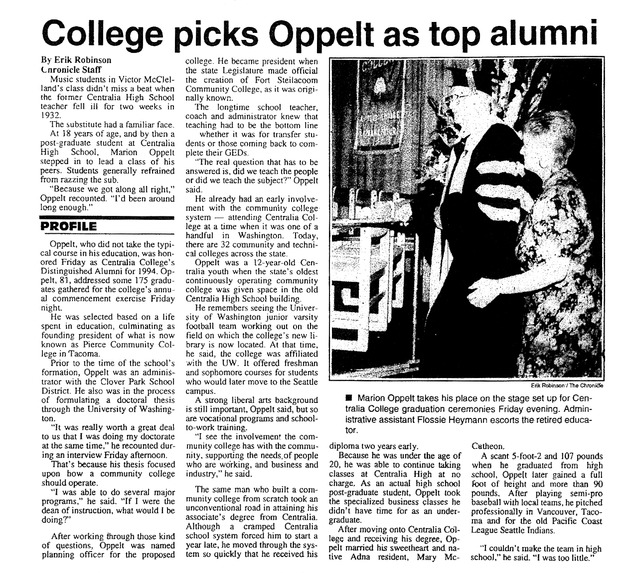 College picks Oppelt as top alumni