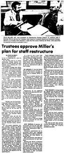 Trustees approve Miller's plan for staff restructure