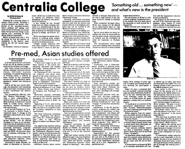 Centralia College: 'Something old...something new' and what's new is the president