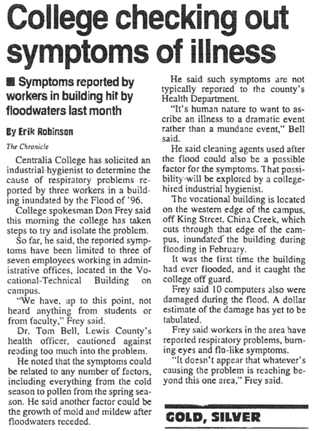College checking out symptoms of illness