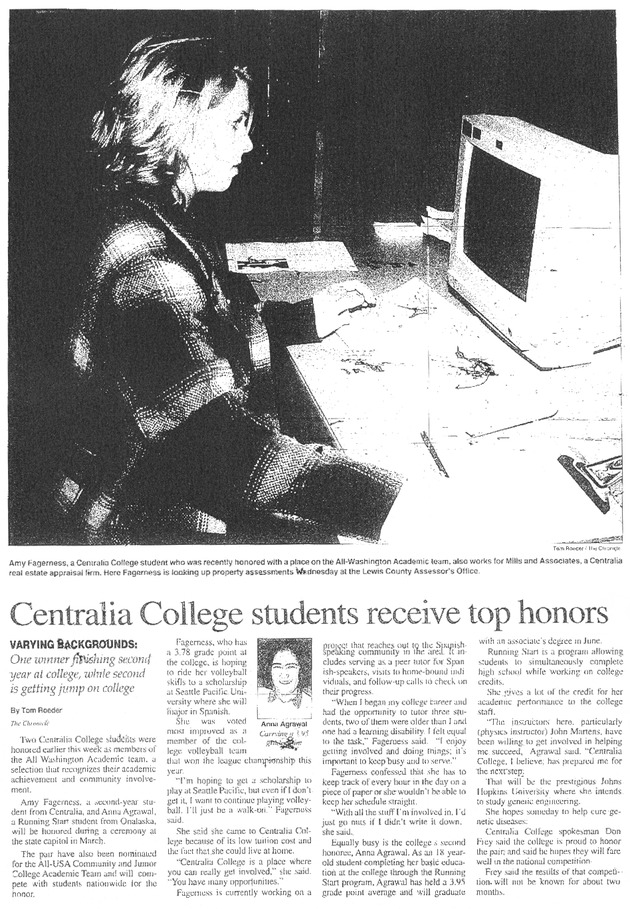 Centralia College students receive top honors